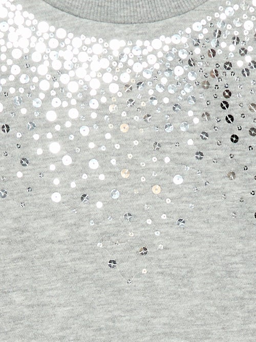 Vestido de felpa con adorno de lentejuelas brillantes - Kiabi