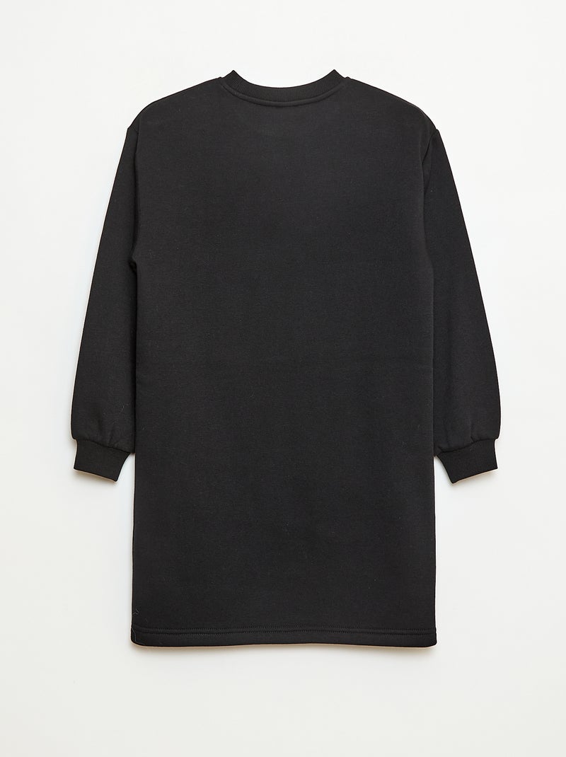 Vestido de felpa con adorno de lentejuelas brillantes Negro - Kiabi