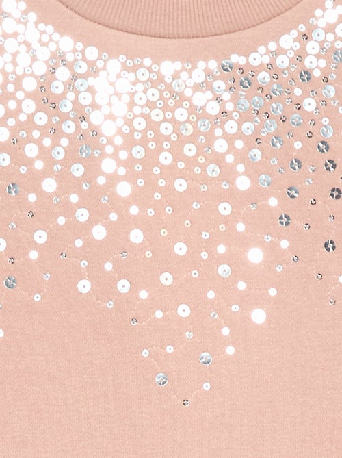 Vestido de felpa con adorno de lentejuelas brillantes - Kiabi