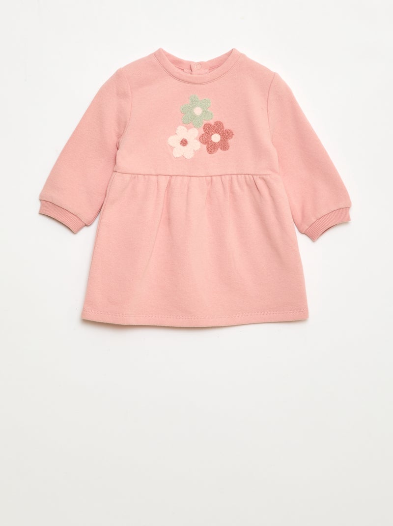 Vestido de felpa con diseño Rosa - Kiabi