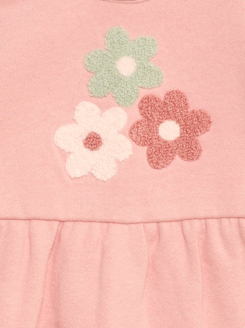 Vestido de felpa con diseño Rosa - Kiabi
