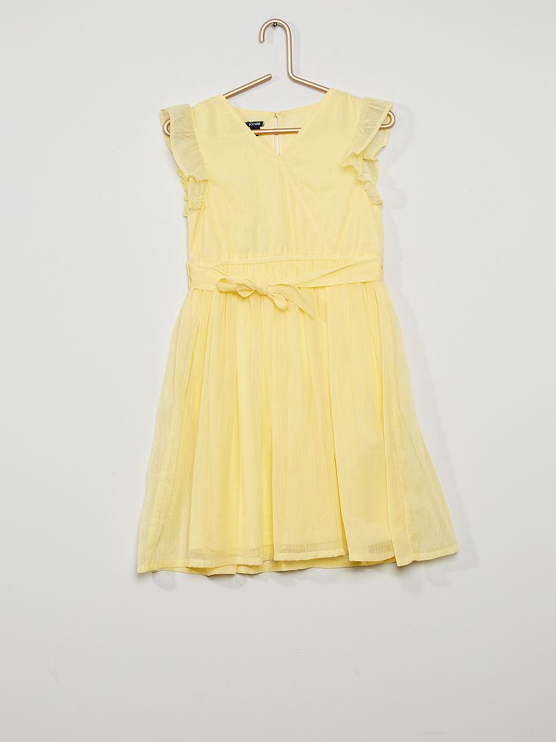 Vestido de fiesta amarillo crema - Kiabi