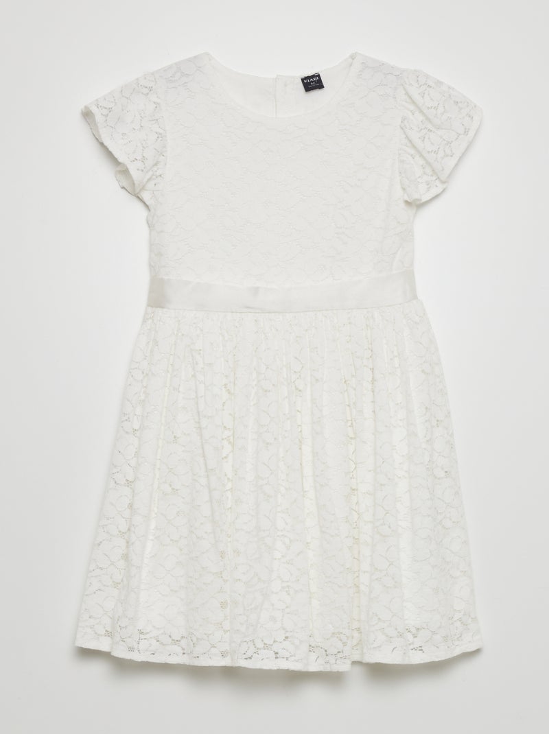 Vestido de fiesta de encaje BLANCO - Kiabi