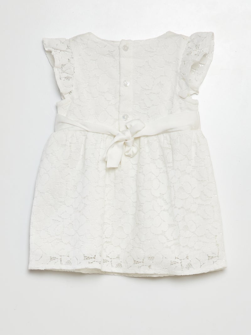 Vestido de fiesta de encaje BLANCO - Kiabi