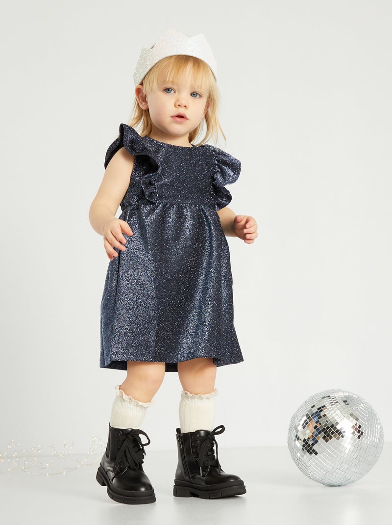 Vestido de fiesta de punto suave negro iris - Kiabi