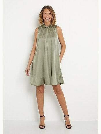 Vestido de fiesta de satén sin mangas - Afibel