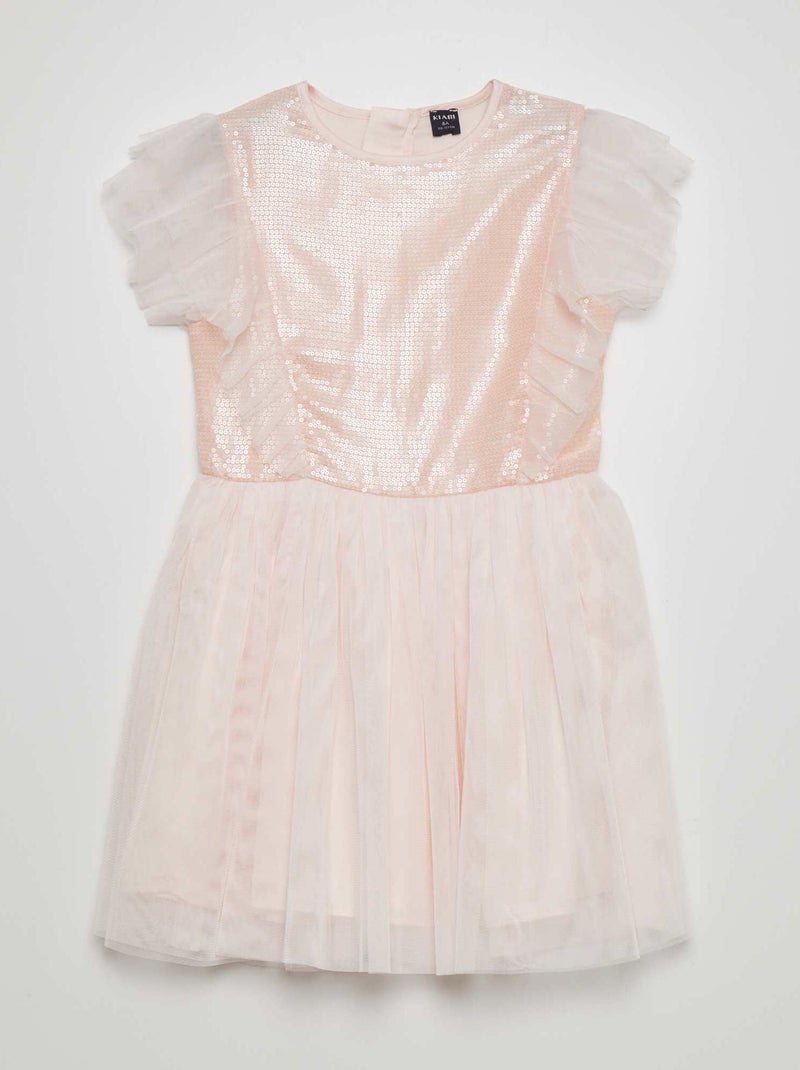 Vestido de fiesta midi con lentejuelas ROSA - Kiabi