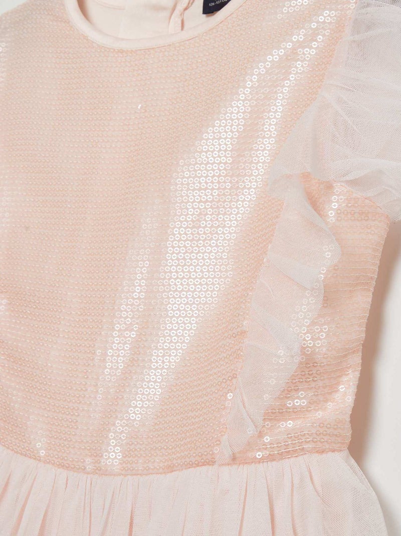 Vestido de fiesta midi con lentejuelas ROSA - Kiabi