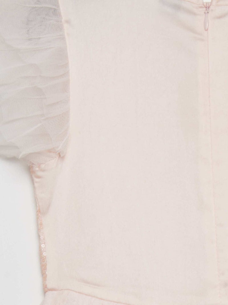 Vestido de fiesta midi con lentejuelas ROSA - Kiabi