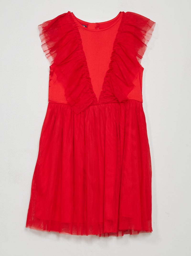 Vestido de fiesta midi rojo china - Kiabi