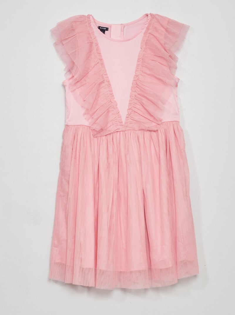 Vestido de fiesta midi rosa camelia - Kiabi