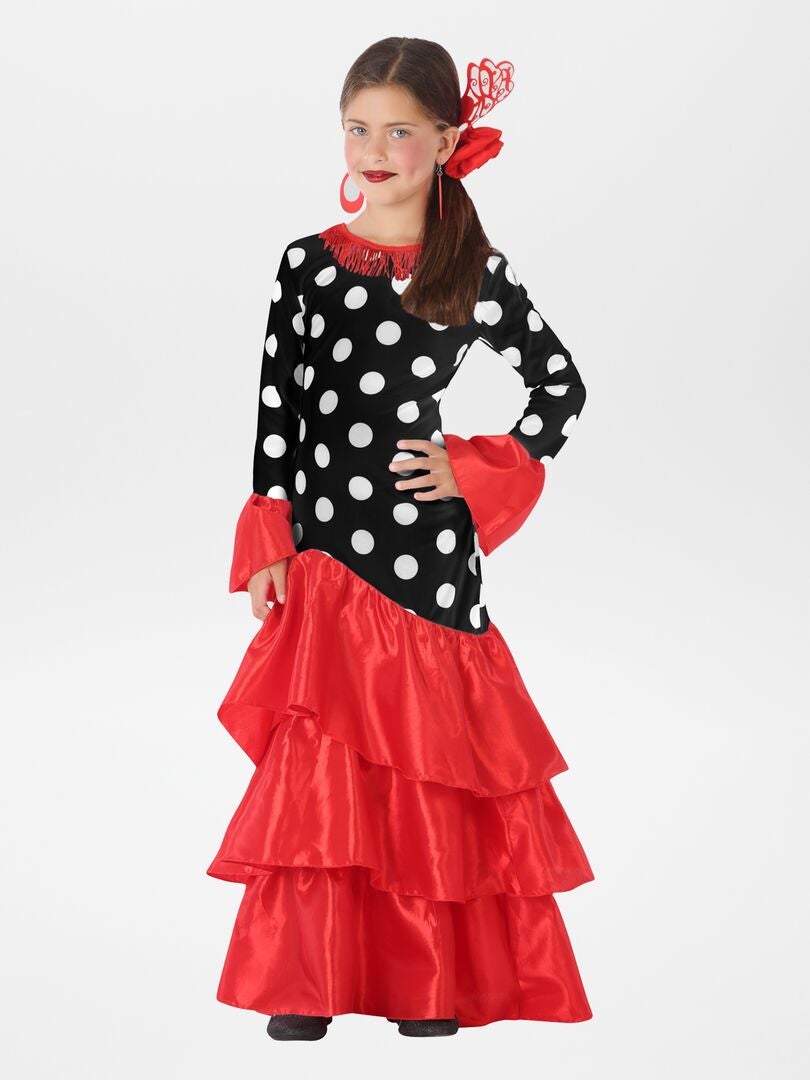 Vestido de flamenca - Disfraz negro/rojo - Kiabi