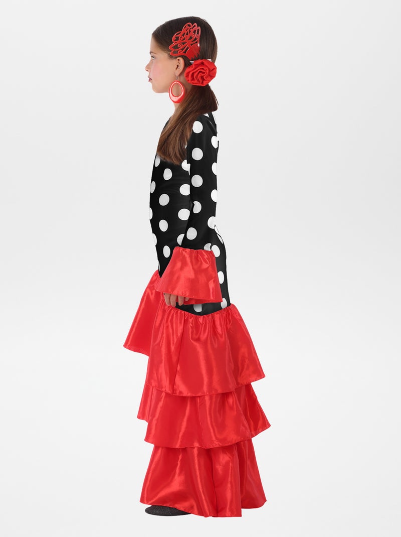 Vestido de flamenca - Disfraz negro/rojo - Kiabi