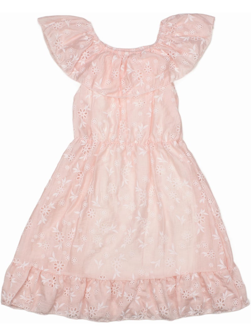 Vestido de flores - Kids Star Rosa claro - Kiabi