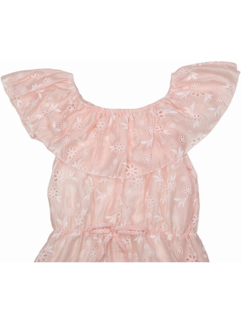 Vestido de flores - Kids Star Rosa claro - Kiabi