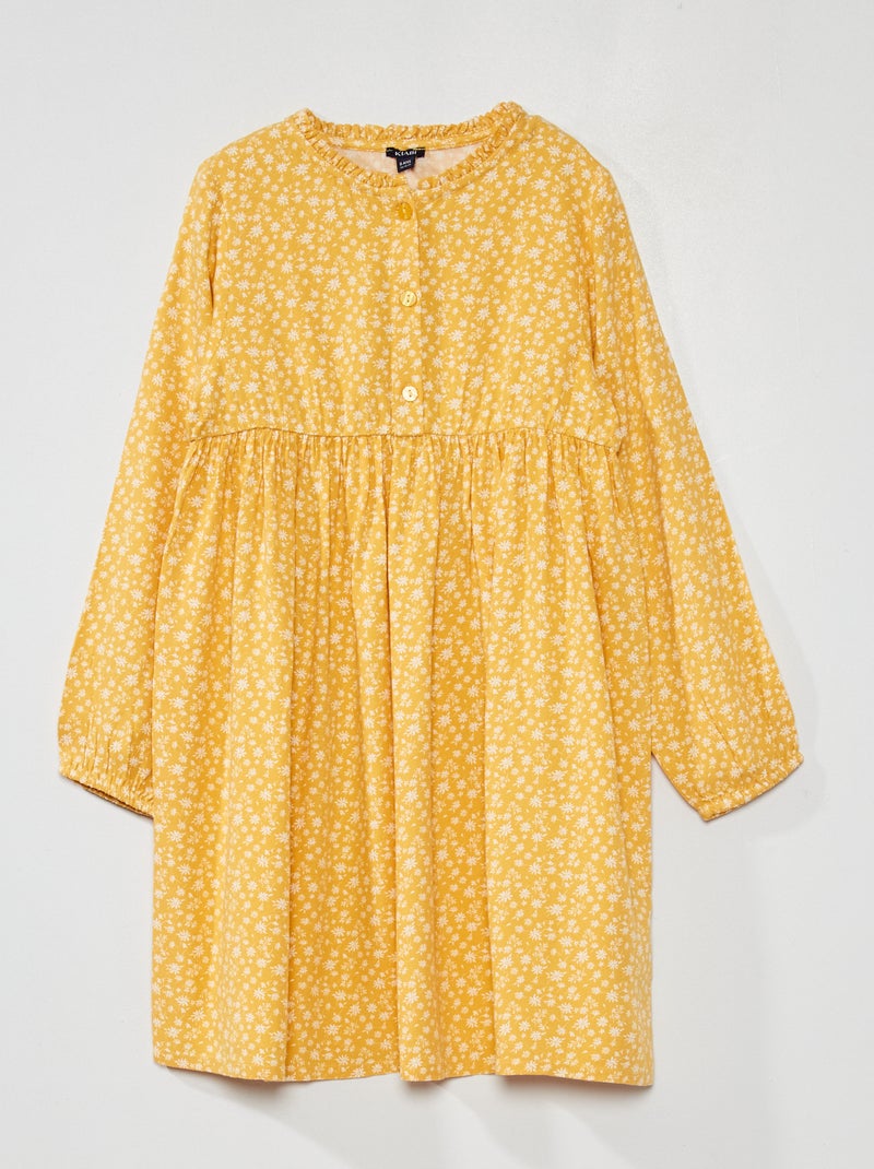 Vestido de flores evasé AMARILLO - Kiabi