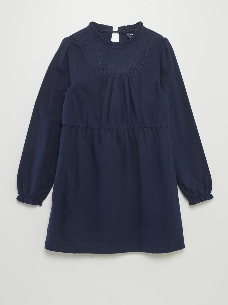Vestido de franela AZUL - Kiabi