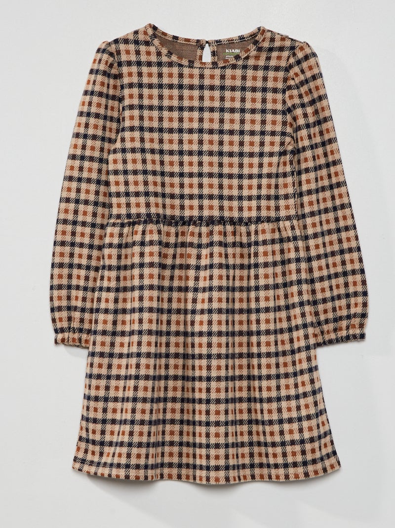 Vestido de franela BEIGE - Kiabi