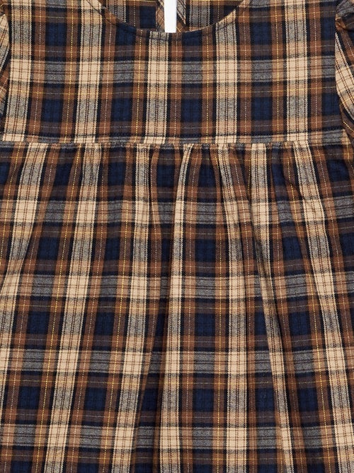 Vestido de franela de manga larga - Kiabi