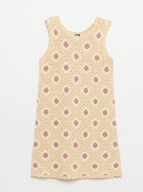 Vestido de ganchillo con estampado - Kiabi