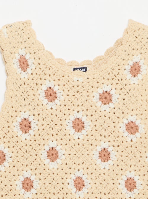 Vestido de ganchillo con estampado - Kiabi