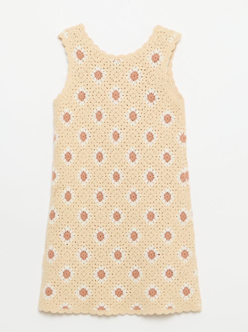 Vestido de ganchillo con estampado - Kiabi