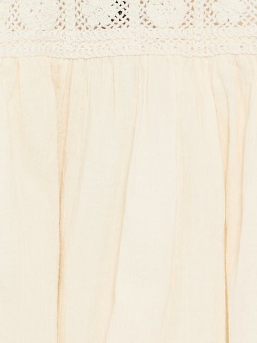 Vestido de ganchillo y crepé - Kiabi