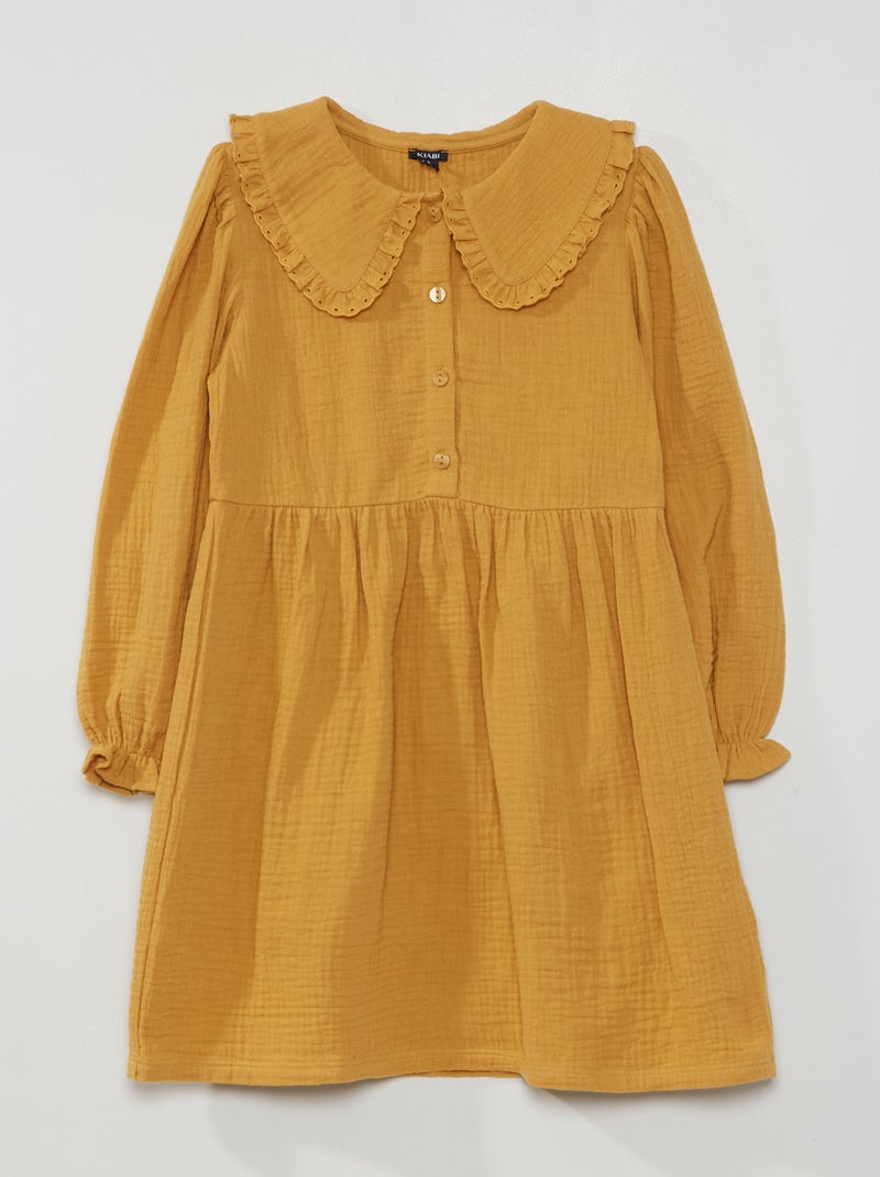 Vestido de gasa de algodón - beis BEIGE - Kiabi
