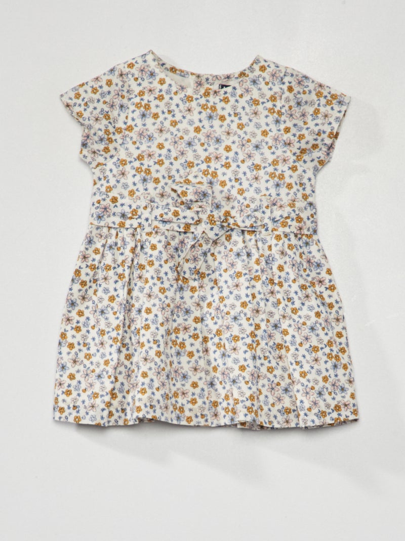 Vestido de gasa de algodón BLANCO - Kiabi