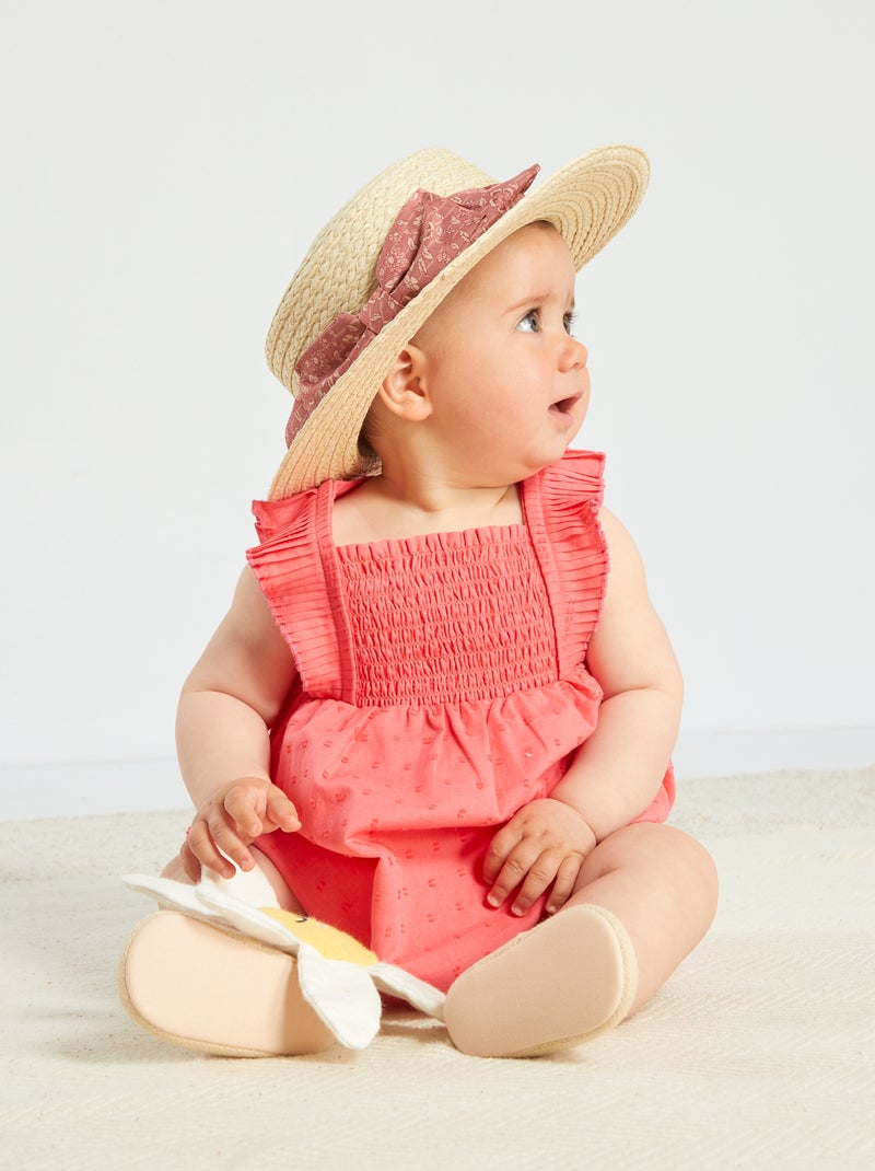 Vestido de gasa de algodón + braguita - 2 piezas ROSA - Kiabi