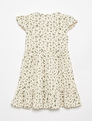 Vestido de gasa de algodón estampado