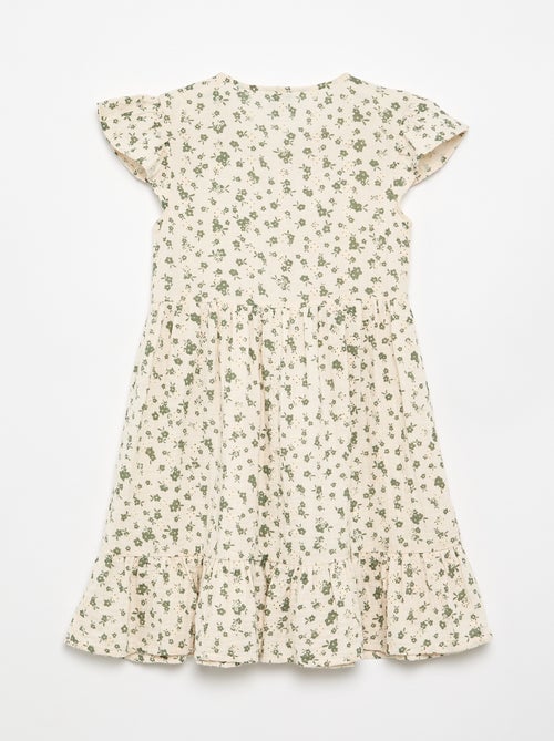 Vestido de gasa de algodón estampado - Kiabi