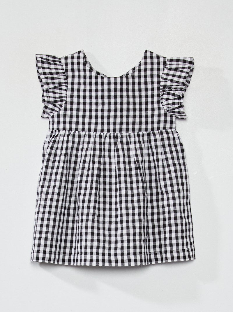 Vestido de gasa de algodón NEGRO - Kiabi