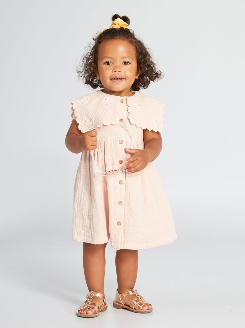 Vestido de gasa de algodón ROSA - Kiabi