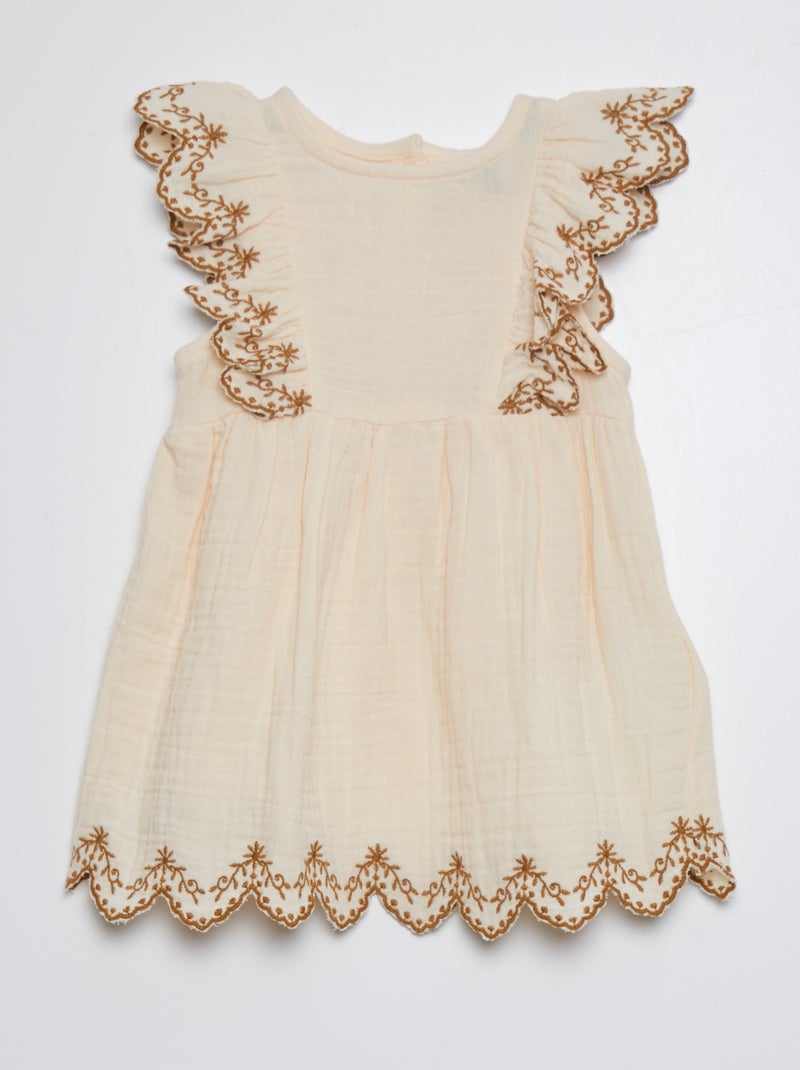 Vestido de gasa de algodón ROSA - Kiabi