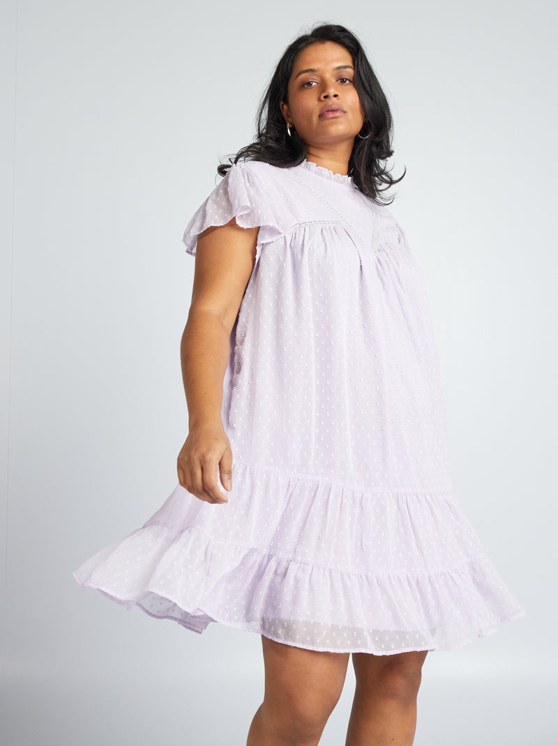 Vestido de gasa de 'plumeti' ROSA - Kiabi