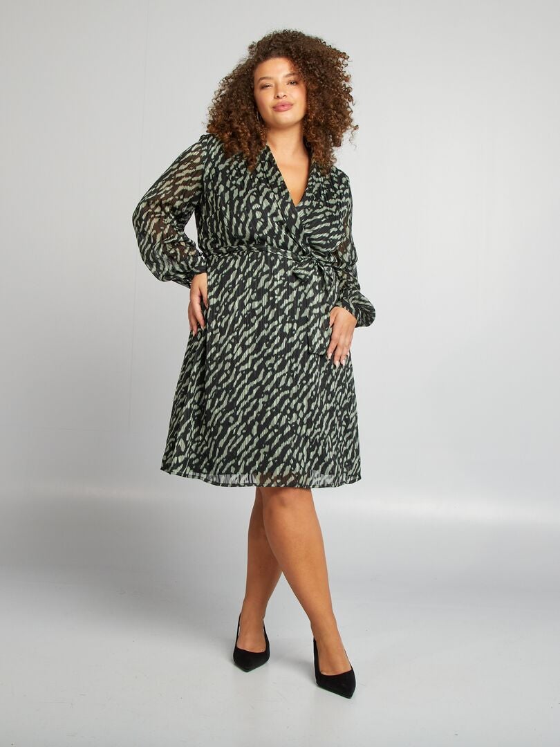 Vestido de gasa estampado 'Vero Moda Curve' NEGRO - Kiabi