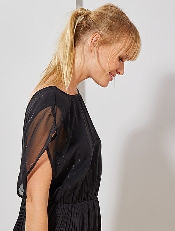 Vestido de gasa plisada - Kiabi