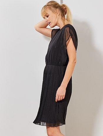 Vestido de gasa plisada - Kiabi