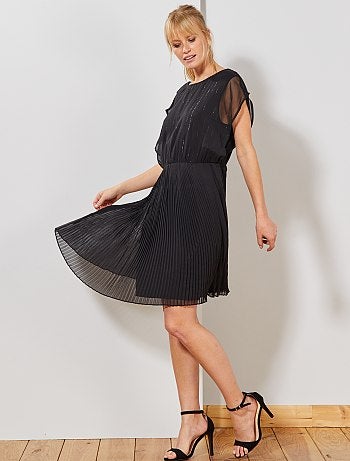 Vestido de gasa plisada - Kiabi