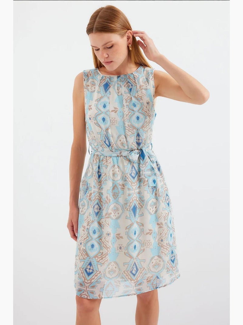 Vestido de gasa sin mangas con estampado bdart Azul claro - Kiabi