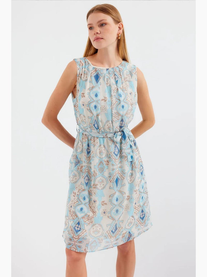Vestido de gasa sin mangas con estampado bdart Azul claro - Kiabi