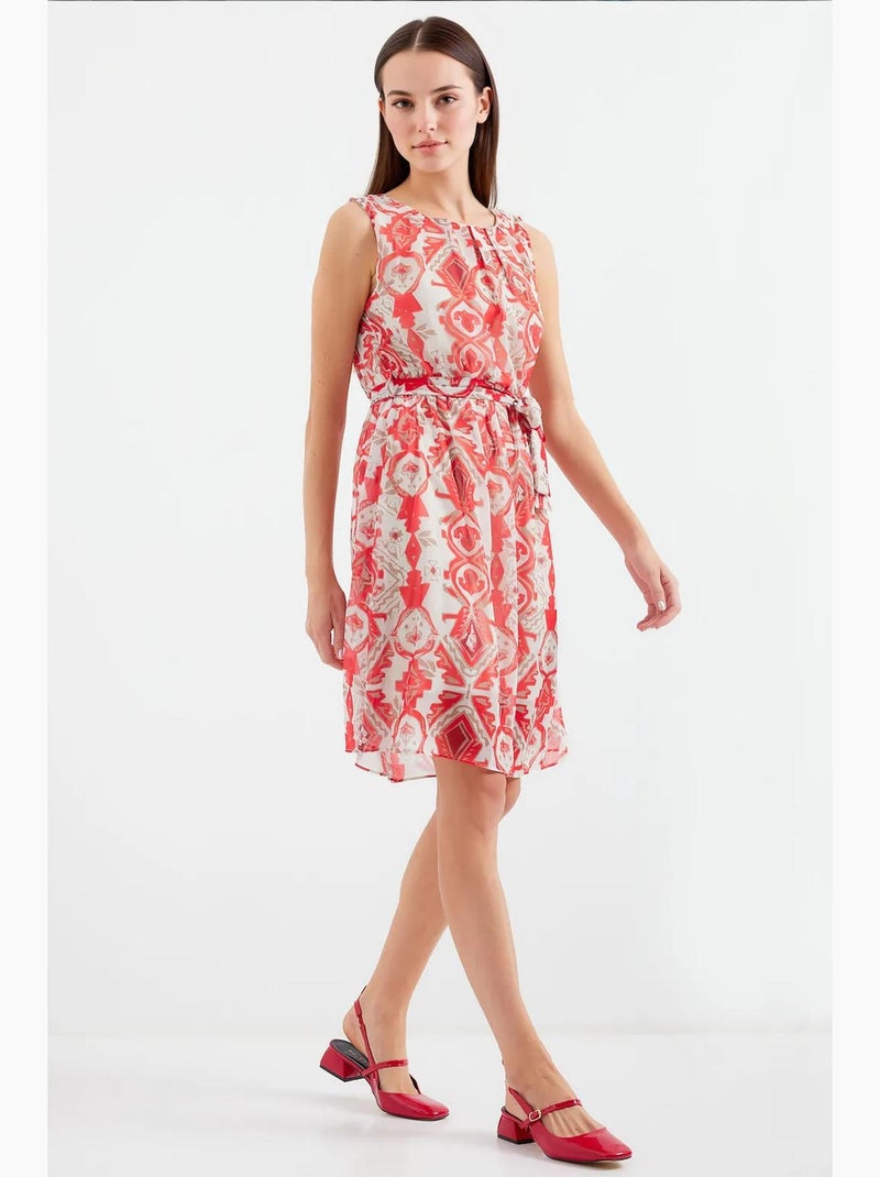 Vestido de gasa sin mangas con estampado bdart Rojo - Kiabi