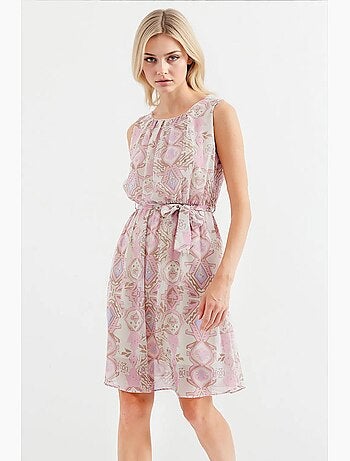 Vestido de gasa sin mangas con estampado bdart