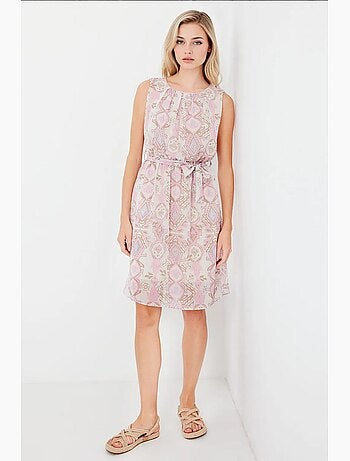 Vestido de gasa sin mangas con estampado bdart