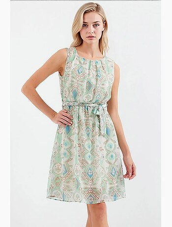 Vestido de gasa sin mangas con estampado bdart