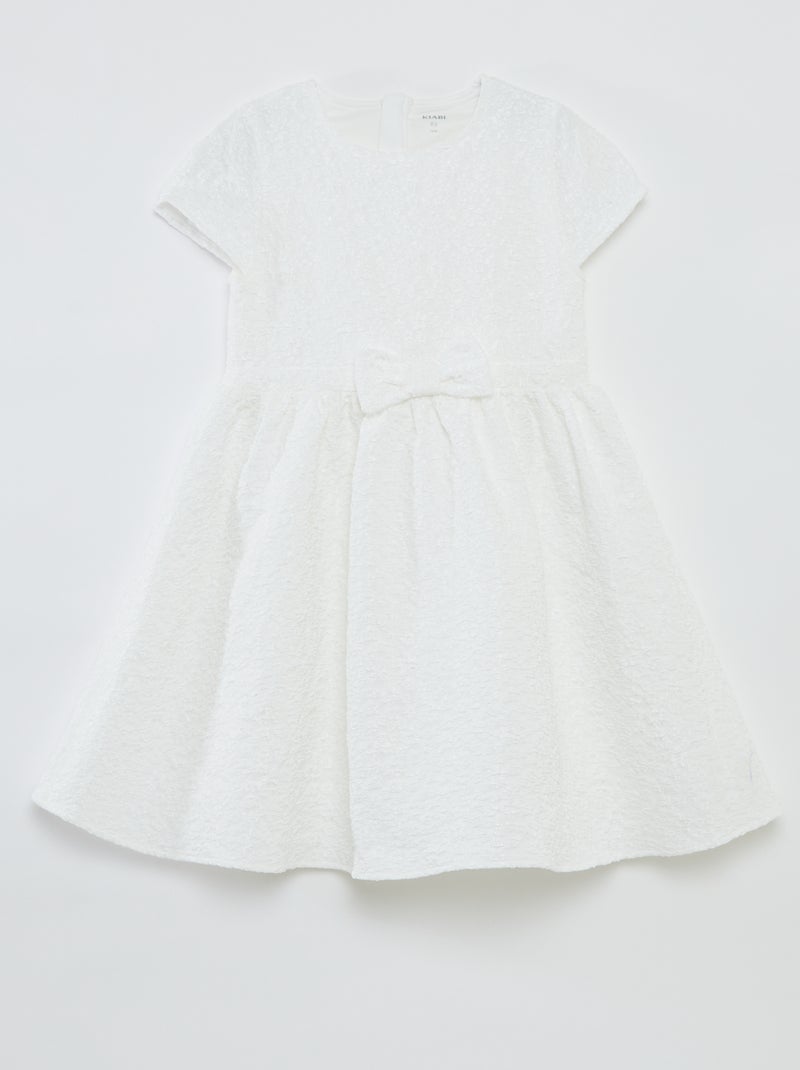 Vestido de jacquard de fiesta BLANCO - Kiabi