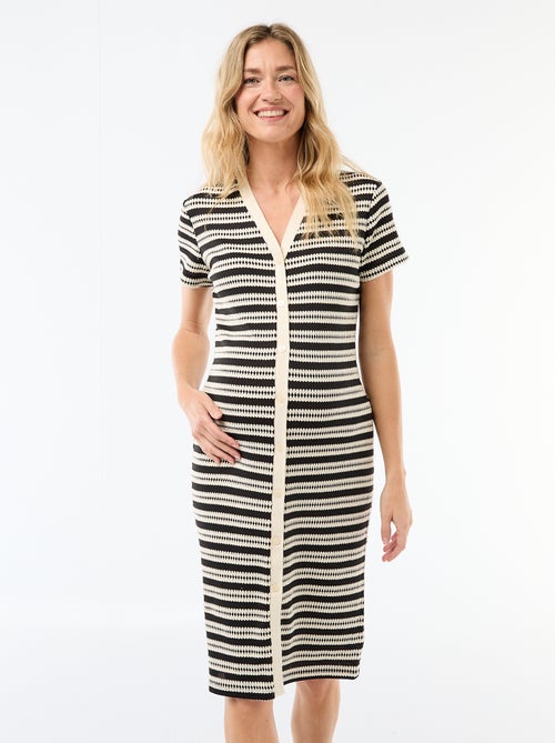 Vestido de lactancia de punto calado - Kiabi