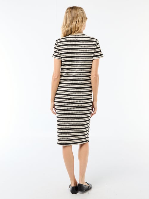 Vestido de lactancia de punto calado - Kiabi