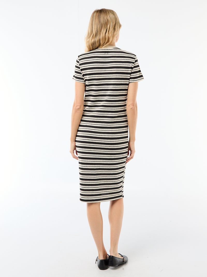 Vestido de lactancia de punto calado Beige - Kiabi